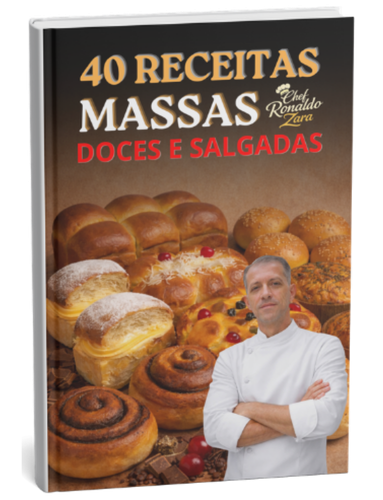 E-book 40 receitas de massas de pães doces e salgados confeitaria profissional