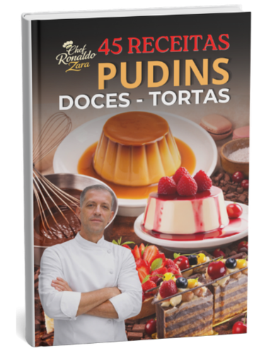 E-book 45 receitas de pudins doces e tortas confeitaria profissional